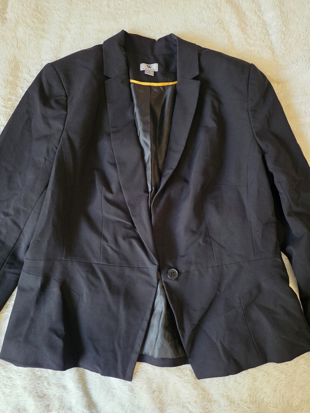 Worthington Women’s Black Lined Button Closure Blazer Jacket Size 16
